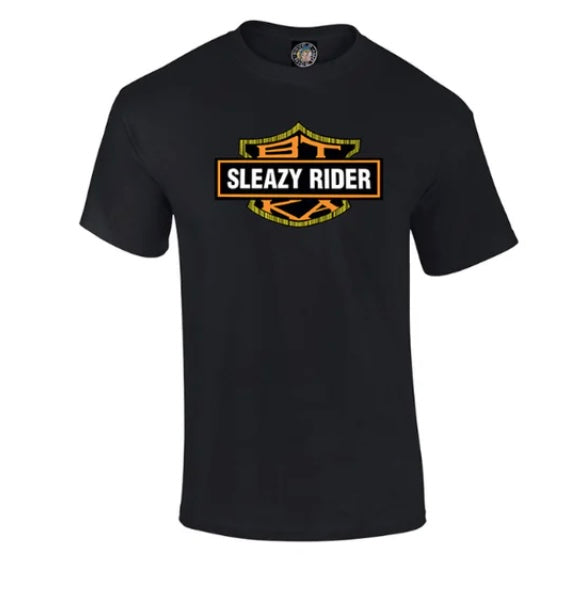 BTKA SLEAZY RIDER BADGE  FRONT PRINT T-SHIRT