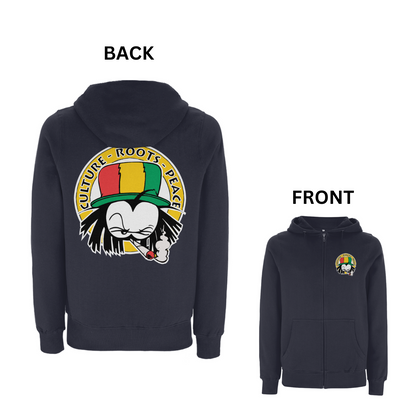 Dready Culture Roots & Peace Front and Back Print Zip Hood