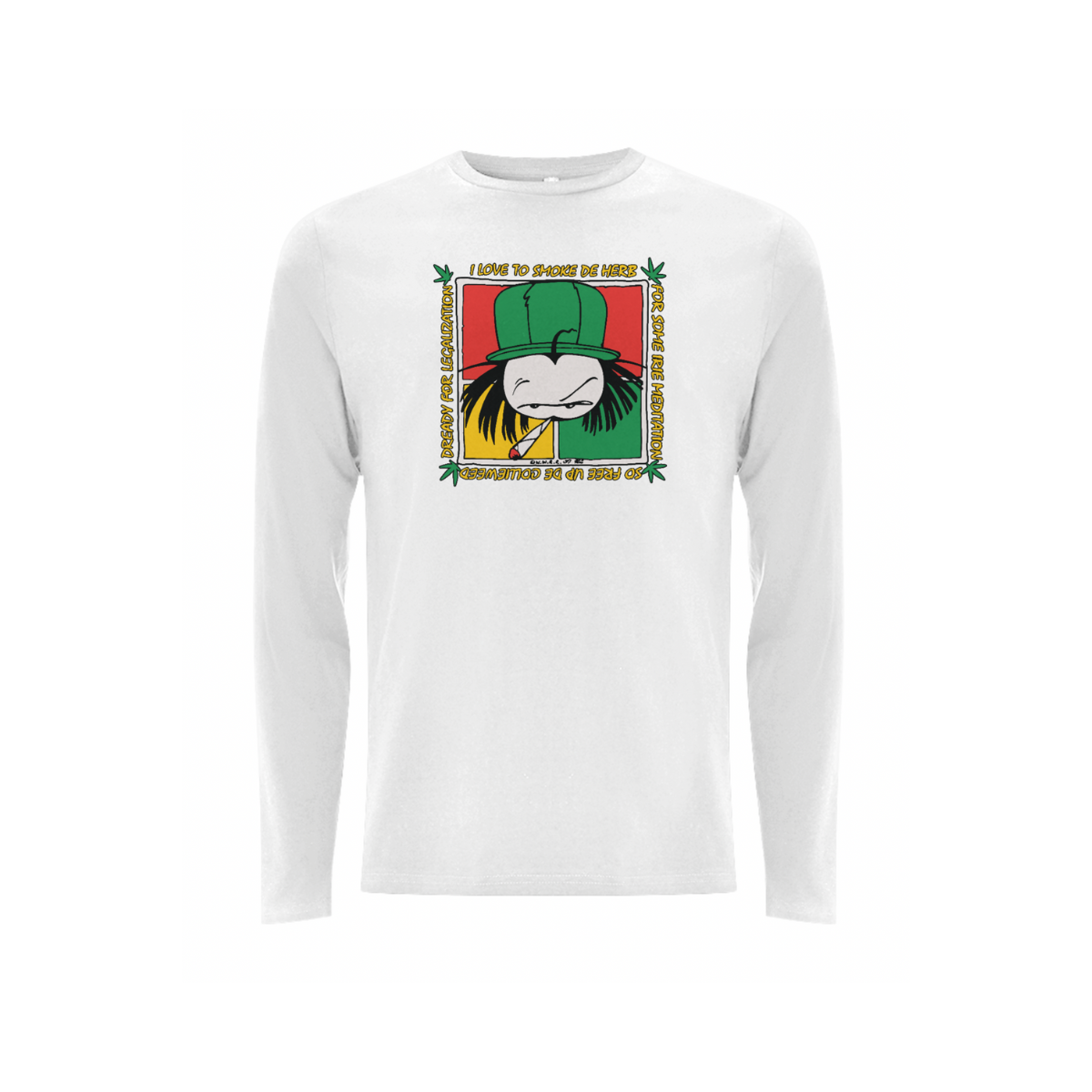 Dready 'Free de herb' front print long-sleeve