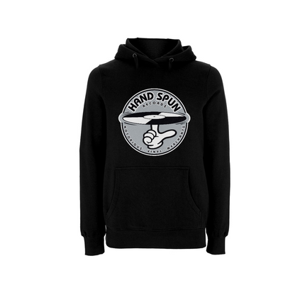 Handspun Records Front Print Grey Logo Hoody