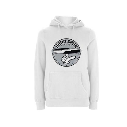 Handspun Records Front Print Grey Logo Hoody