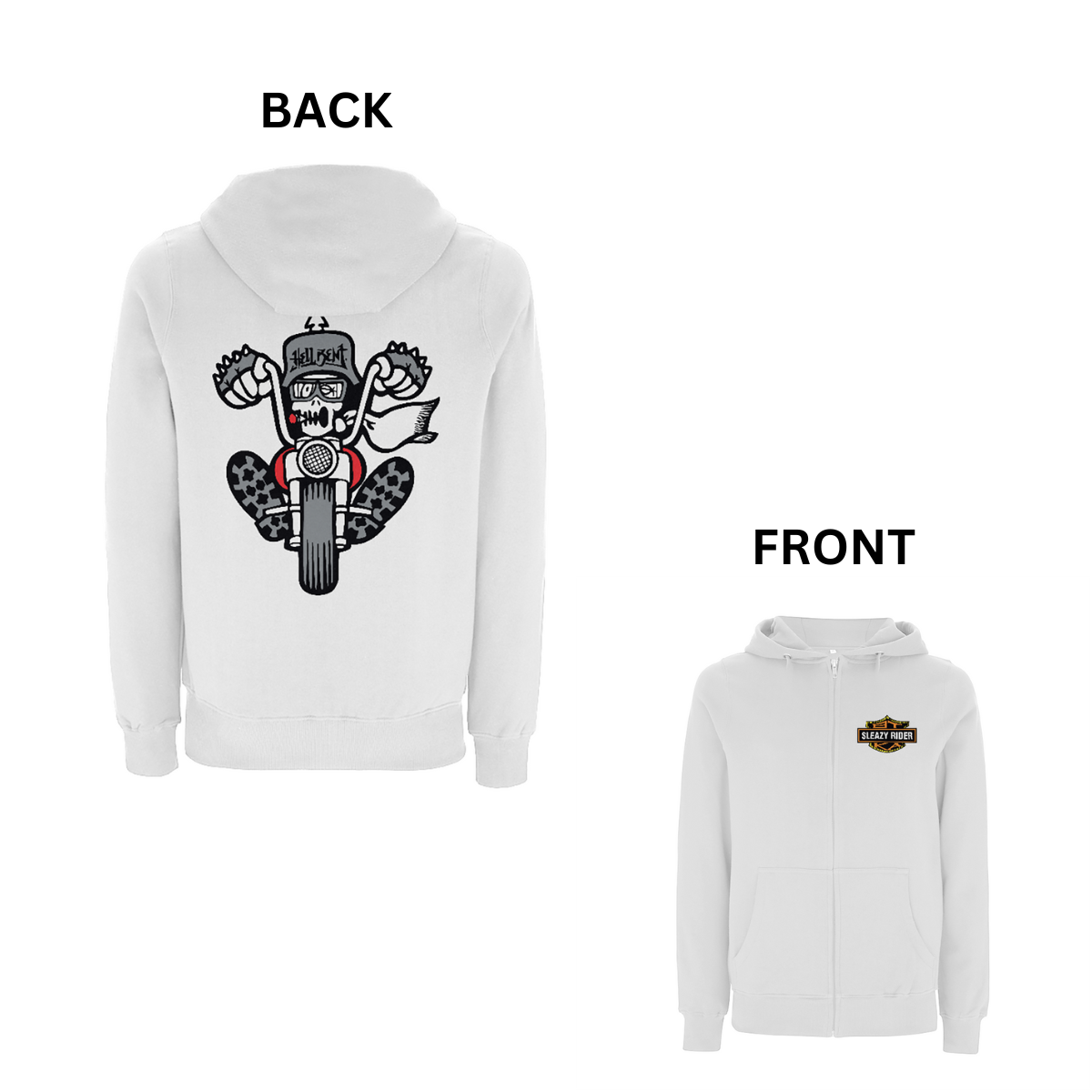 BTKA Sleazy Rider Front and Back Print Zip Hood